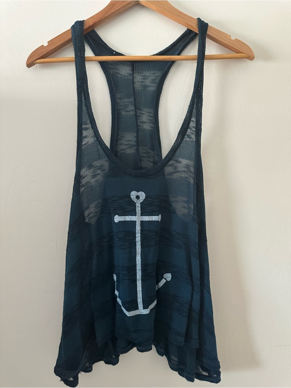 Women’s Navy Nautical Anchor Racerback Tank Top